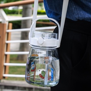 Garrafa de Água Plástica Grande de 1200ml para Crianças, Bonita e Resistente a Altas Temperaturas, Copo Esportivo para Atividades de Academia - Product Image 5
