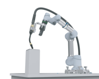Robot collaboratif de soudage facile à utiliser, équipé d'un moteur à roulement PLC et d'une boîte de vitesses, programmation par entraînement manuel, bras robotique de soudage à l'arc rapide