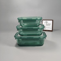 Nouveaux contenants en verre pour la préparation des repas avec couvercle en plastique, compatibles micro-ondes, préservation de la fraîcheur, options de couleurs personnalisées, stockage hermétique