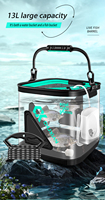 Seau de pêche transparent seau à appâts de poisson pliable seau CX multifonctionnel boîte de Protection de conteneur de poisson vivant