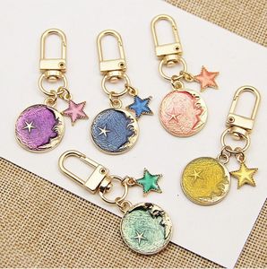 Porte-clés en métal et en émail souple, personnalisé, porte-clé étoile, lune, pendentif, de sac, breloque, à faire soi-même, bijoux, bracelets, accessoires, 50 pièces - Product Image 1
