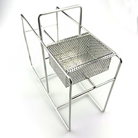 Panier de rangement sur mesure en acier inoxydable 304, paniers de rangement suspendus pliables en métal tressé