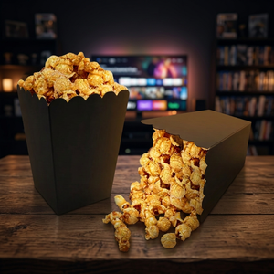 Seau à Popcorn Thème Cinéma 900ml en Papier Couché Doré Recyclable – Boîte Carrée – Vente Flash - Product Image 6