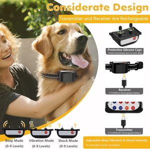 Système de clôture électrique sans fil pour chiens, système de confinement pour animaux de compagnie, collier récepteur étanche et rechargeable, collier d'entraînement - Product Image 3