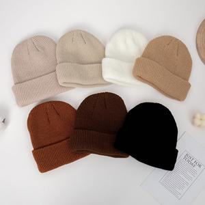 Bebek örme şapka, düz renk bebek bere şapka, sıcak yumuşak sonbahar kış şapka bebek erkek kız için - Product Image 3