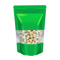 Sachet Doypack Noir avec Fenêtre Transparente et Fermeture Zip Refermable pour Emballage Alimentaire (Noix, Snacks, Fruits Secs) – Logo Personnalisé