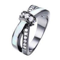 Bagues pour hommes et femmes très vendues, bague créative en opale et zircon, bijoux de couple tendance, vente en gros