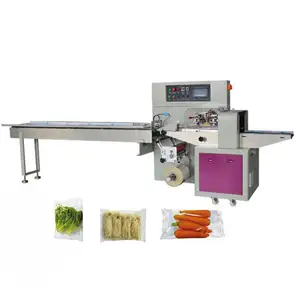 Machine d'emballage horizontale à flux industriel, machine d'emballage automatique de légumes