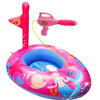 Bateau gonflable aquatique pour enfants, en forme de sirène ou de voiture, avec pistolet à eau, coussin rembourré pour les jambes, respectueux de l'environnement