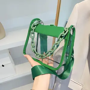 Women Stadium Approved Clear PVC Shoulder Crossbody Bag Clear Handbag Concert Bag Clear PVC Sling bag