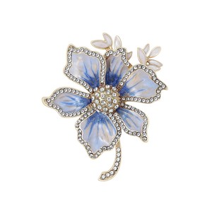 Latest Flower Crystal Trendy <b>Brooch</b> <b>Pins</b> Customized Designs Rhinestone Buttons Alloy Gold Plated Unisex Daily Use Engagement - Product Image 2