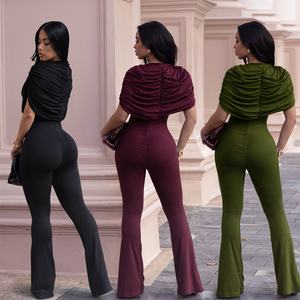 Nuevos Monos Elegantes de Verano 2026 para Mujer, Ideales para Cumpleaños, Fiestas y Clubes, con Diseño de Parches y <span class=keywords><strong>Fruncido</strong></span>, Manga Corta, Prenda Larga - Product Image 2