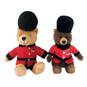 China factory custom made stuffed plush sitting london guardsman teddy bear