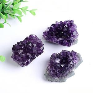 Natural Purple Amethyst <b>Cluster</b> Raw Quartz <b>Crystal</b> Druzy Mineral Specimen Reiki Healing Home Decoration Gift For Collection - Product Image 2
