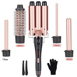 Fer à friser triple baril OEM avec pinces, fer à friser à 5 barils, ondulateur triple baril 28 mm - Product Image 5