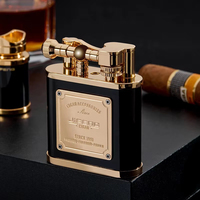 Magnifique Briquet Torche Coupe-Vent Grande Taille Style Français Élégant – Cadeau d'Affaires pour Fumeur de Cigares, Présenté en Coffret Cadeau