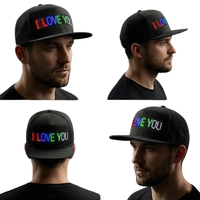 Gorra LED con Luz de Color RGB, Pantalla LED Multilingüe, Gorra de Béisbol con Mensaje Desplazable, Panel de Visualización Luminoso, Gorra LED Intermitente