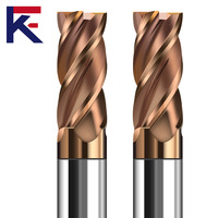Fraise à queue en carbure allié KF HRC 55 pour acier, 4 cannelures, en carbure de tungstène avec revêtement, outils de coupe pour machines CNC