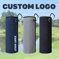 Serviettes de sport pliables personnalisées de haute qualité avec serviette de golf en microfibre gaufrée personnalisée