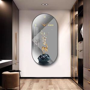 Bán Hàng nóng động vật thiết kế hình bầu dục đồng hồ PVC khung giấy nghệ thuật Hươu Pha Lê sứ sơn cho trang trí nhà tường nghệ thuật - Product Image 2
