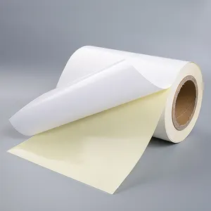 Grosir disesuaikan kertas dilapisi silikon Glassine Liner kertas rilis putih kuning biru