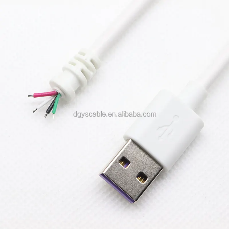 3m USB 2.0 soyulmuş kalaylı lehimleme çıplak açmak için bir erkek 2 tel uç Pigtail şarj kablosu açık kalaylı veri şarj kablosu