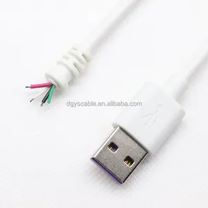 3M USB 2.0 A Male to Open Stripped Tinned Soldering Bare 2 Wire End Pigtail Charging CableOpen tinned data charging cable