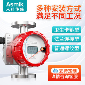 Medidor de Flujo de Tubo Metálico Asmik LZ-SUP-DN25-B de Acero Inoxidable con Montaje de Brida y Doble Pantalla para Agua y Líquidos - Product Image 3