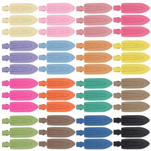 Pinces à <span class=keywords><strong>cheveux</strong></span> plates mates <span class=keywords><strong>pour</strong></span> salon de coiffure avec logo personnalisé <span class=keywords><strong>pour</strong></span> filles sans plis couleurs arc-en-ciel bonbons maquillage sans couture métal PC sans plis - Product Image 2