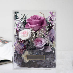 Boîte Cadeau en Acrylique pour Fleurs Préservées, Boîte à Roses Coulissante, Maison Florale en Acrylique Haut de Gamme, Cadeau de Saint-Valentin, Décoration Florale pour la Maison - Product Image 4