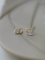 Boucles d'oreilles clous en argent sterling E096-S925 micro-pavées de zircon, style forêt, simples, polyvalentes et de niche