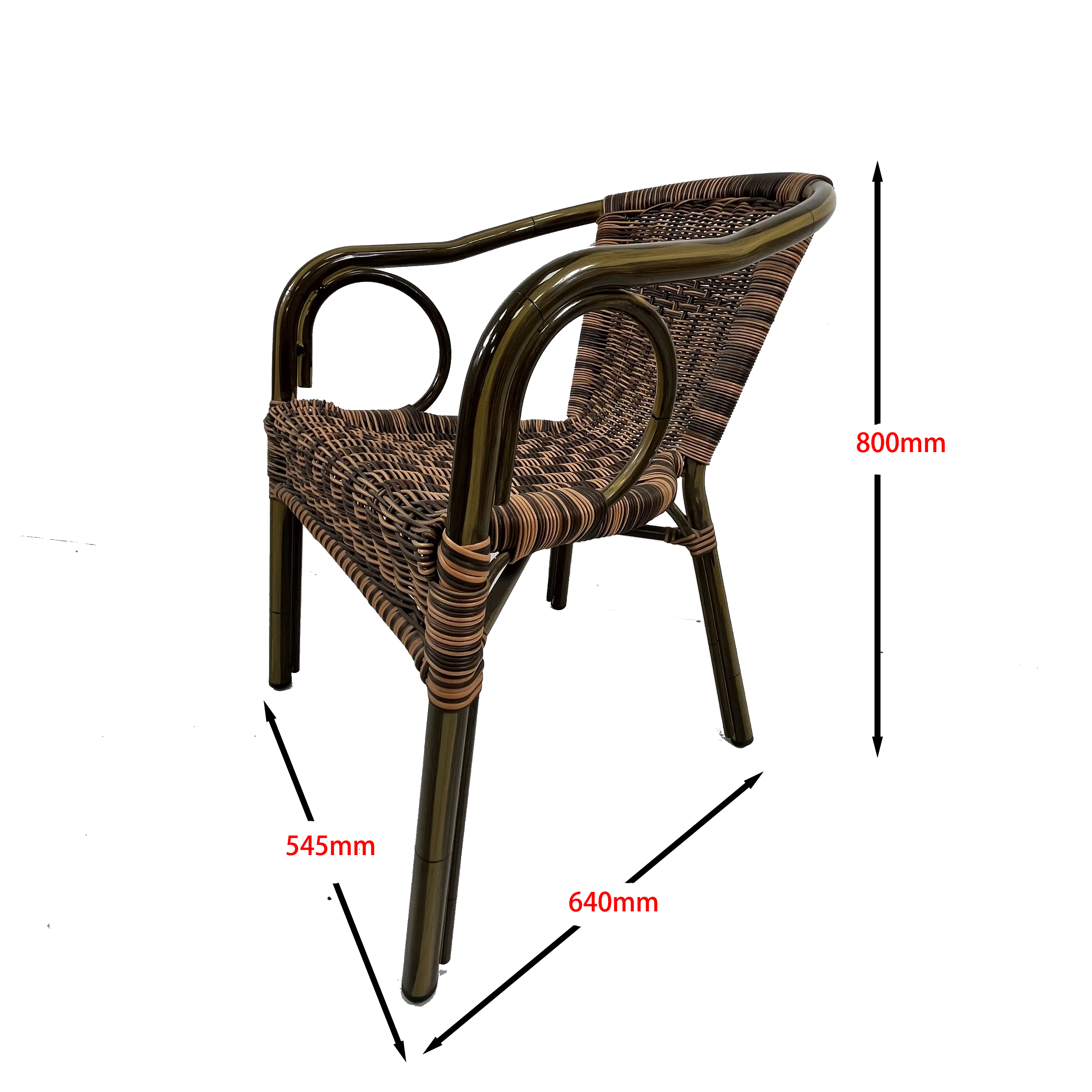 حديقة الأثاث في الهواء الطلق الفرنسية بيسترو الألومنيوم الروطان كرسي مصنوع من الخيزران