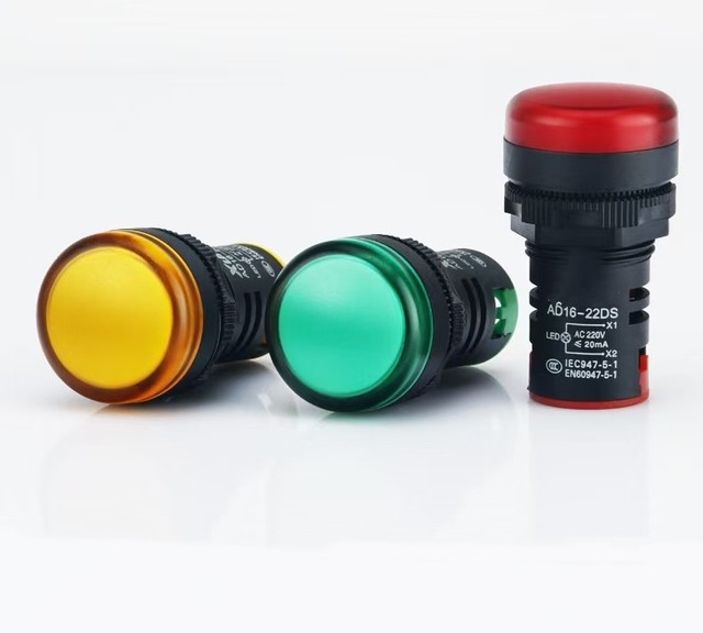 Mini LED Indicator Lights AD16-22 Signal Lamp with AC/DC 12V/24V/220V/380V Power Control for Signal Indication