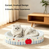 Lit-griffoir pour chat en carton ondulé blanc haute densité, durable, anti-déchirure, style épuré, pour vente en gros et dropshipping