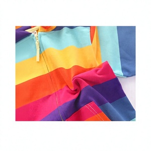 Wholesale Direct Factory OEM Girl's Full Zip Up 100% Cotton 280 GSM Sweatshirts Hooded Tie Dye Rainbow Print <b>Hoodies</b> for <b>Toddler</b> - Product Image 6