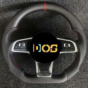 Volant en cuir de haute qualité DOS pour VW Volkswagen Golf <span class=keywords><strong>5</strong></span> Mk5 GTI <span class=keywords><strong>Polo</strong></span> <span class=keywords><strong>R</strong></span> <span class=keywords><strong>Line</strong></span> - Product Image 4