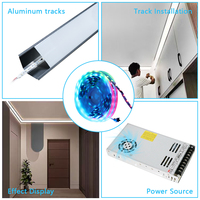 Tira de Luces LED Flexible RGBIC SMD5050 Programable y Direccionable para Decoración de Interiores, 3000K 4000K 6500K 12V 24V