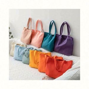 ถุงผ้าแคนวาสสีพื้นแบบรักษ์โลก ใช้ซ้ำได้ พิมพ์โลโก้ตามสั่ง ขายส่ง - Product Image 1