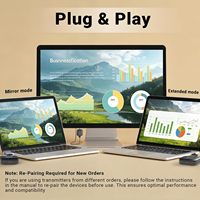 MINIX Wireless untuk Dongle Dual USB-C ke WiFi 24G/5G untuk Jangkauan 164FT/50M 1080p Plug & Play untuk TV/PC/Laptop