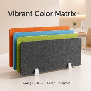 Panneau de séparation de bureau en feutre PET acoustique, réducteur de bruit, amortisseur sonore, fixation par pince, pour espace de travail à domicile - Product Image 4