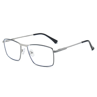 Armazones Ópticos Metálicos De Gran Tamaño Al Por Mayor Para Hombre Con Lentes Anti Luz Azul En Color Negro Y Logo Personalizado