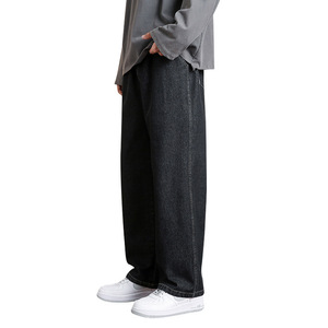 Jeans Denim Cropped da Uomo Nuovo Stile High Street OEM, Pantaloni Casual Larghi a Gamba Dritta Lavaggio Chiaro di Marca alla Moda per Ragazzi - Product Image 5