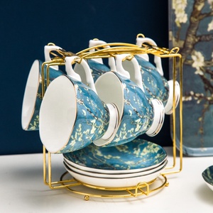 Van Gogh Oil Painting Almond Blossom Tree Afternoon <b>Tea</b> Ceramic Bone China Coffee <b>Set</b> Gift Box - Product Image 4