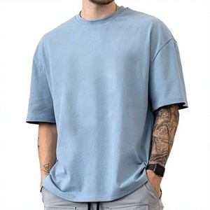Camiseta de Hombre, Talla Grande, Azul Claro, 100% Algodón, con Logotipo Frontal, Manga Corta, Cuello Redondo, Estilo Casual, Estampada - Product Image 1