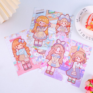 Libro de Pegatinas de Anime para Niñas, 9 Hojas de Pegatinas Reutilizables de PET, para Fiestas Infantiles y Juegos Educativos, Venta al Por Mayor - Product Image 4