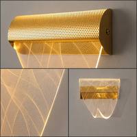 Applique murale LED d'angle incurvée de luxe nordique, éclairage asymétrique fluide, intensité variable 10W, CRI 90 élevé, décoration murale