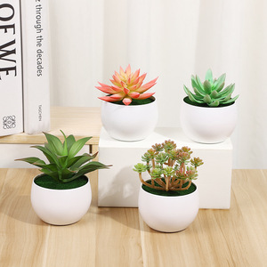 Mini plantas suculentas artificiales en maceta de Yiwu Datuo Florist, 14x10 cm, vegetación artificial para decoración del hogar y accesorios de fotografía. - Product Image 2