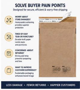 Écologiquement 100% Curbside Recyclable Papier Rembourré Mailers Coussin Antichoc Kraft Maille Papier Rembourré Sacs Papier Emballage - Product Image 6