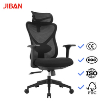 Chaise de bureau de direction au design moderne, pivotante, ergonomique, avec accoudoirs fixes, en maille, confortable pour le bureau à domicile et l'atelier