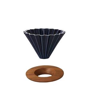 ที่ดริปกาแฟโอริกามิเซรามิกพร้อมที่ใส่ไม้ทำด้วยมือ - Product Image 1